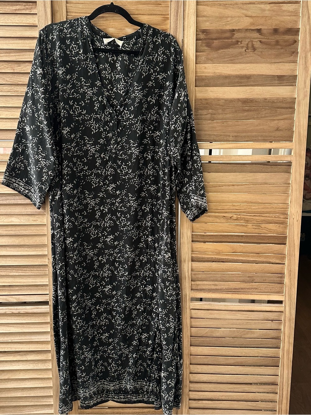 Natalie Martin Silk Midi Dress in dark green size L